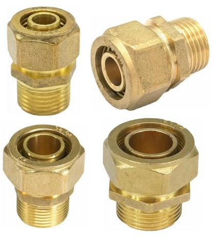 1pc Fit Rohr I.DxO.D 16x20mm- 1/2 BSP Männlichen PEX-AL-PEX Messing Rohr Fitting Solar Warmwasserbereiter