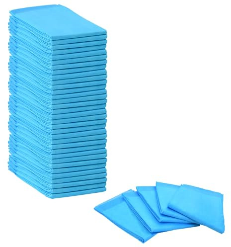 vidaXL Haustier Training Pad 100 pcs Blau und Weiß 120 x 80 cm, Robuste, rechteckige Hundetrainings-Pads, saugfähig, auslaufsicher, entsorgbare Hygienesachen