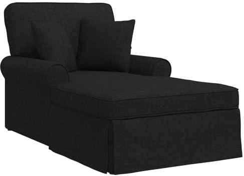 vidaXL Chaise Lounge mit Rock 3 STK. Schwarz Stoff 91 x 157 x 91 cm