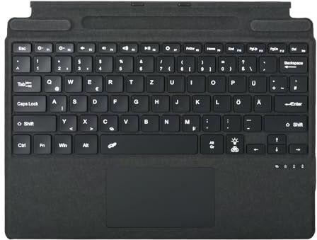 Seagtigau Deutsche QWERTZ Layout Tastatur für Microsoft Surface Pro 11/10 / 9/8 / X, 13 Zoll - Ultraflaches, beleuchtetes Bluetooth Type Cover mit Multi-Touchpad, aufladbar