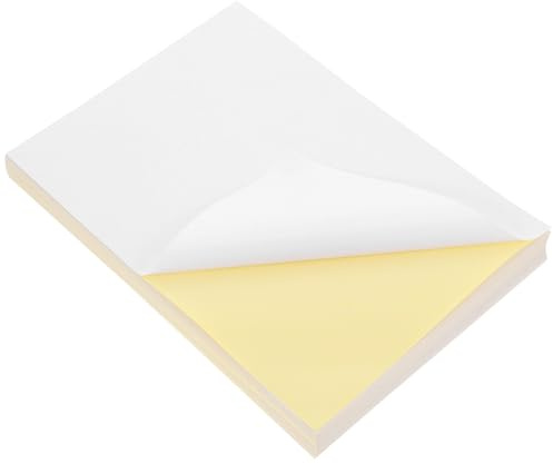 BESTonZON 100 Blatt A5 Bedruckbares Vinyl Aufkleberpapier Weiß Wasserfest Selbstklebend Kompatibel mit Laser und Nadeldruckern Vielseitige Etiketten für Büro und Haushalt