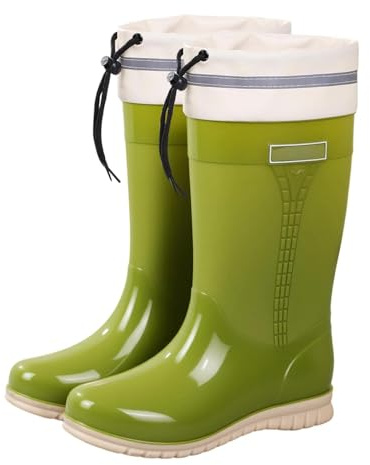 Generisch Bottes en caoutchouc antidérapantes pour femme - Imperméables - Pieds nus - Bottes de pluie - Bottes de jardin - Bottes de trekking
