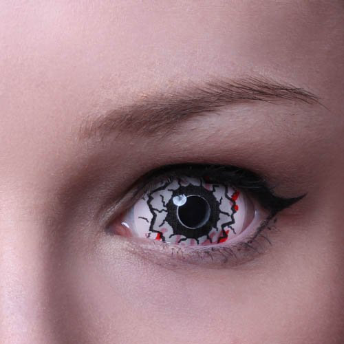 MATLENS – Eye love Winter Medusa Sclera Kontaktlinsen Crazy Fun Motiv Halloween grau gray 2 Linsen 1 Kontaktlinsenbehälter 1 Pflegemittel 50ml