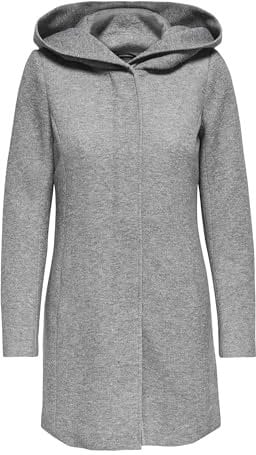 ONLY 15142911, Giubbotto Donna, Grigio (Light Grey Melange), 44 (Taglia Produttore: XX-Large)