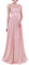 iiniim Robe de Cérémonie Longue Femme Blanche Dentelle Robe de Demoiselle d'honneur Brodé Fleur Robe de Soirée Col Rond Robe sans Manches Mousseline Grande Taille 32-48 Rose pâle 44