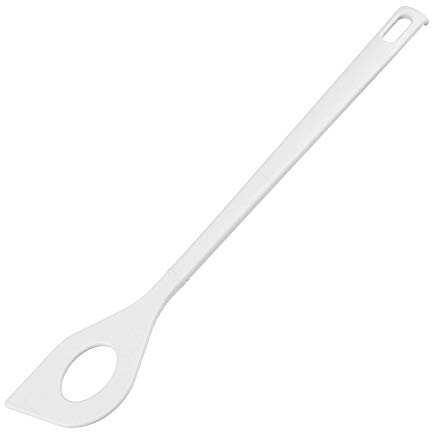 FACKELMANN Cuchara con Agujero 30 cm Blanca hängbar, plástico, Color Blanco