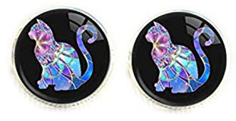 Death Devil Manschettenknöpfe mit Kunstbild, Geschenk der Liebe, Katzen-Manschettenknöpfe, Metall