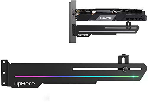 upHere 5V 3 Pin RGB Grafikkarten Halter, RGB LED Videokarte Sehnenhalter Halterung, GPU Halterung,Motherboard Sync-GS05ARGB