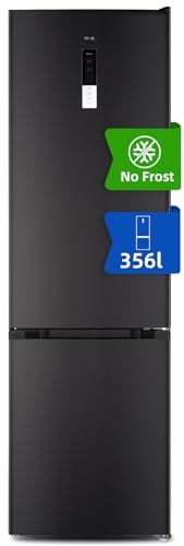 CHIQ Réfrigérateur congélateur combiné, 356 L(260 +96 L) total, Sans givre, Bac à légumes, Tiroirs profonds, Mode vacances, Alarme de porte, Garantie 12 ans pour compresseur, Inox FBM351LEI42