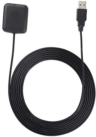 Antenne de récepteur GPS USB, unité de navigation GPS active étanche équipée d'un câble RG174 de 3 mètres, d'un adaptateur d'antenne GPS et GLONASS pour la navigation maritime de voiture pour ordinate