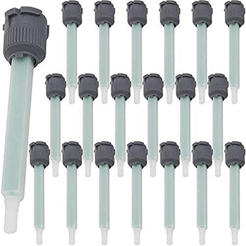 feedal Punta de boquilla de mezcla epoxi, mezclador de resina, boquillas de pistola adhesiva para mezclar, aplicador de pistola para cartucho de pegamento AB de 50 ml, (relación de aplicador de 1:1)