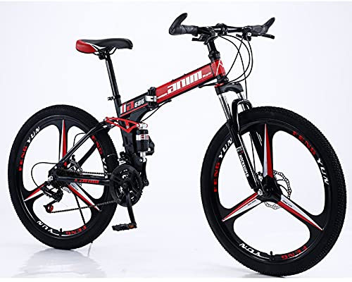 Faltrad High Carbon Steel Mountainbike 21-Gang/24-Gang/27-Gang/30-Gang Offroad-Rennen Mountainbike Faltrad Stadtrad C,30 Speed