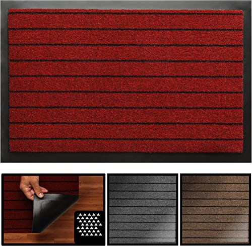 LucaHome - Felpudo Nevada Entrada a Casa Antideslizante, Impermeable, Lavable, Antibacterias Para Pasillo, Cocina, Dormitorio, Interior y Exterior (Rojo, 90 x 150 cm)