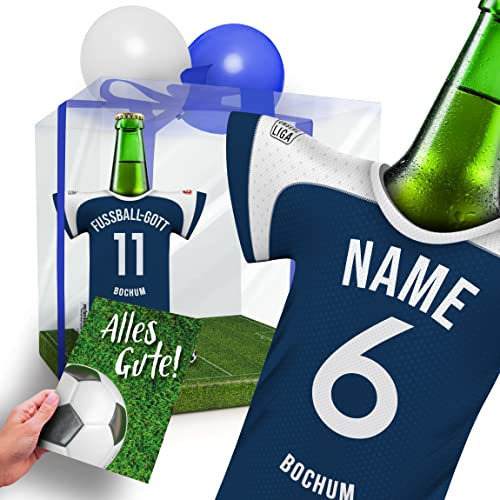 Mein Trikotkühler | Das PERSONALISIERBARE Männergeschenk für echte Bochum-Fans | Stylisches Geschenk Ehe-Mann Freund Vater Geburtstag | Getränkekühler by myfanshirt.com
