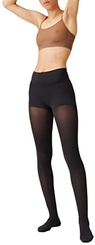 ITEM m6 Strumpfhosen Damen – Stützstrumpfhose Damen 50 DEN Soft Touch Conscious Control Top – Kompressionsstrumpfhosen matt und nahezu Blickdicht, formend für Bauch und Hüfte – Schwarz, XL Kurz