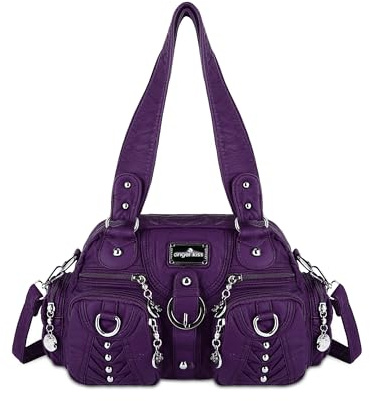 Angel Kiss Small Purse Handbag for Women Crossbody and Shoulder Bags Multipocket Soft Hobo Purses Adjustable Strap