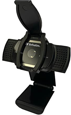 Verbatim Webcam con microfono, fotocamera esterna per computer o laptop con messa a fuoco automatica Full HD 1080p, per chiamate video in home office o come streaming cam