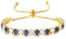 LOVANS Armband Gold Damen mit 4MM Zirkonia Tennisarmband Verstellbares Armbänder für Frauen Geschenke zum Muttertag Geburtstag Weihnachten (Weiß und blau)
