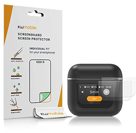 kwmobile 3X transparente Schutzfolie kompatibel mit JBL Tour Pro 2 Screen Folie - klare TPU Folie für Kopfhörer Display