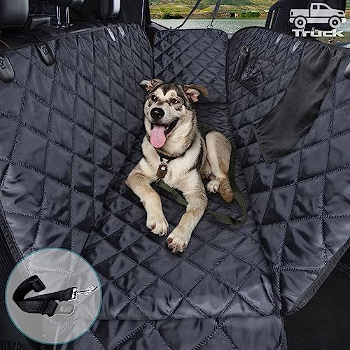 LKW-Hundesitzbezug für Pickup-Rücksitz, Netzfenster und Sicherheitsgurt, 100 % wasserdichte Hundehängematte für Auto, sicheres Reisen, mit Seitentür-Protektoren, rutschfest, kratzfest