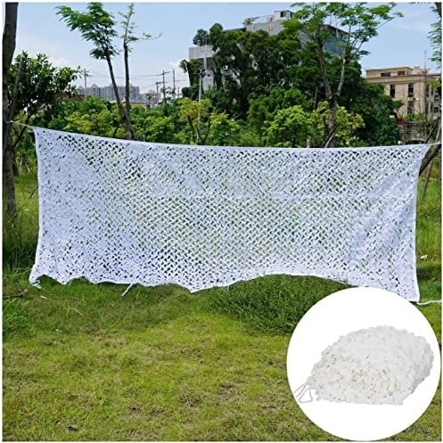 ANSNOW Camouflage Hunting Net Camo Netting for Outdoor Camping, Sunshade Camouflage Net Photography Hides Hunting Shooting Fishing Tent Cover Garden Wall Decoration/White/4 * 20M