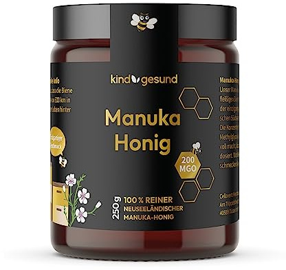 kindgesund Manuka Honig für Kinder – Wohltuender Honig im Glas mit einem MGO von 200+ – 250 g