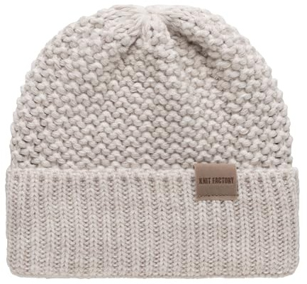 KNIT FACTORY - Carry Mütze - One Size | Strickmütze für Damen und Herren - Beanie - Mütze für den Winter - Wintermütze - Wollmütze - Weich und warm