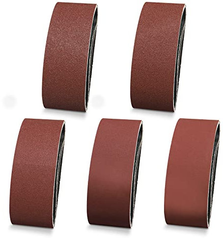 Sruhrak Schleifband 30X330mm- 10 Stück Bandschleifer Schleifbänder, je 2 X Korn 60/80/120/240/400 Schleifband-Set, zum Schleifen, Feilen, Schärfen und Entrosten, Am besten für Holz