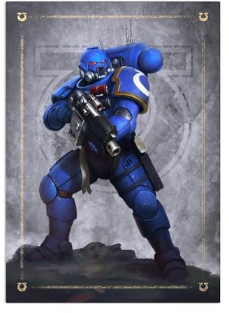 Displate Warhammer Metalposter Magnetische Befestigung Offiziell Lizenziert Bilderr Geschenke Ultramarines Infiltrator Poster 67,5x48cm