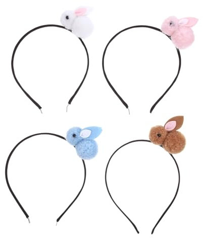 NAMOARLY 4stücke Teiliges Niedlicher -hasenohren Haarreifen Für Erwachsene Und Mädchen Farbenfrohe Bequeme Kopfbedeckung Für Osterfeiern Und Cosplay-events