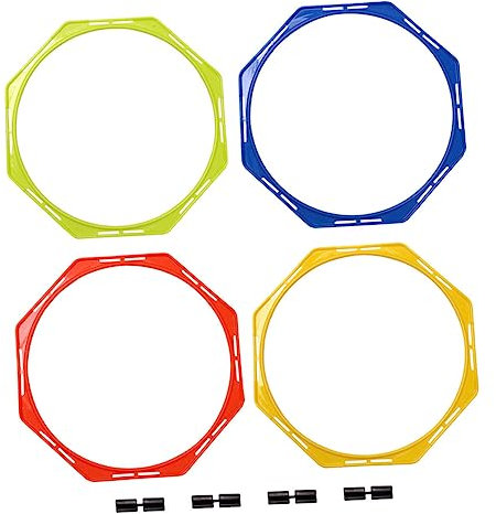 Happyyami 4pcs Agility Training Rings Speed Hoops for Football Soccer Basketball Training Equipment Improve Footwork Coordination Sports Drills 36cm