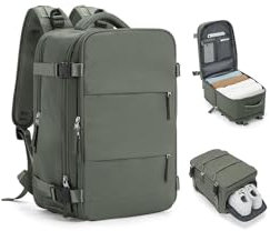 HPLQQ Mochila Viaje Cabina Avion 40x30x20 para Ryanair Mochilas para Mujer Bolsa de Cabina Equipaje de Mano Cabina Avion Mochila de Senderismo Mochila Impermeable Cabina Mochila,E2-Verde militar