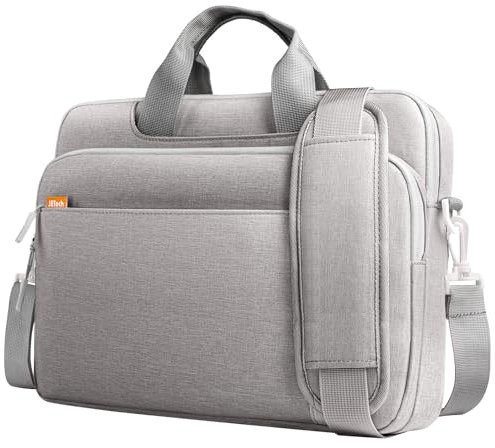 JETech 16 17 17,3 Zoll Laptoptasche, wasserdichte Dünne Computer Tragetasche Kompatibel mit MacBook Air/Pro 16, Acer Predator Helios 16, ASUS ROG Strix G17, HP Envy 17,3 (Helles Grau)