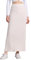Allegra K Damen Strickrock Gestrickter Midirock, Figurbetonter Schlitz, Hohe Taille Beige S