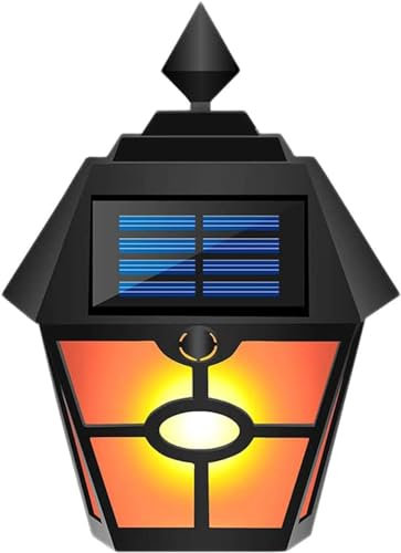 EONANT Solar Flamme Wandleuchte, 28led retro sechseckigen Garten Nachtlicht wasserdicht führte flackernde Flamme für Garten Auffahrt Treppen Deck Veranda (1)