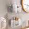 Diesisa 2 Pezzi Mensola Doccia Senza Foratura, Mensole Bagno a Parete, Porta Oggetti Doccia Adesive, Organizer Doccia Asciugatura Rapida, Porta Bagnoschiuma da Doccia per Bagno (Piccolo-Trasparente)