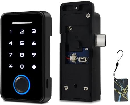 YiToo Cerradura inteligente para gabinete, sin taladro, magnética, sin llave, digital, RFID, Bluetooth, huella dactilar, cerradura de cajón para seguridad infantil, armario de adultos, armarios de