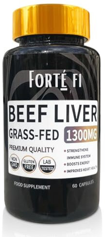 Grass-Fed Beef Liver Supplements – Packed with Vitamin A & B12, Iron, Beef Protein for Fatty Liver Detox Cleanse and Electrolytes for Carnivore Diet – Pure Freeze-Dried Desiccated Liver Tablets