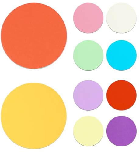 500 Stück Moderationskarten Rund, Origami Papier Rund 15cm, 10 Farben Origami Basteln, Faltpapier Faltblätter Rund, Bastelpapier Bunt für Büro Schule