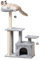 PawHut Árbol Rascador para Gatos Altura 114 cm Árbol para Gatos Torre para Gatos con Postes de Sisal 3 Plataformas Casita y 2 Bolas Colgantes Gris Claro