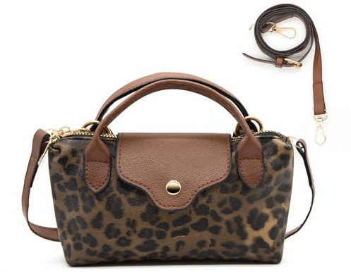 Long Keeper Mini Crossbody Bag Damen Kunstleder Umhängetasche Tote Kleine Schultertasche Leicht Tote Mini Shopper Tasche Handy Clutch Handtasche für Frauen