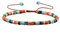 Aloha Bracelet homme femme avec pierres naturelles de 4 mm cordon réglable idée cadeau, Taglia Unica, Polyester, Pas de gemme
