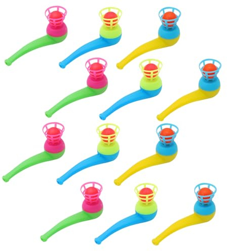 Schwebender Ball Spielzeug 12 Stück Set – Lustiges partyspiele kinder, seifenblasen pfeife und lungentrainer für Kinder – Perfekt als mitgebsel kindergeburtstag 4 jahre und schwebender ball Partyspiel