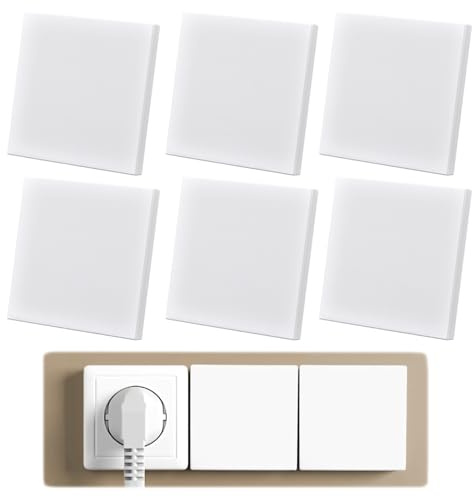 Blindabdeckung Steckdose, 6 Stück Blindabdeckung 8,6 X 8,8 Cm, Enthält Keinen Kraftkleber Oder Schrauben, Blindabdeckungen Für Unbenutzte Steckdosen Oder Schalter, Weiß