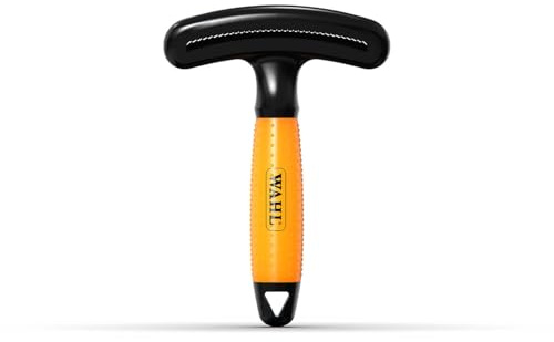 Wahl Râteau double rangée/Lame anti-mue, toilettage 2 en 1 pour poils morts | Brosse pour chiens et chats, brosse 2 en 1, outils de toilettage, élimine les poils morts, ne s’accroche pas, manche en gel