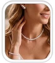 Adramata Schmuck Set Damen Silber Hypoallergen Brautschmuck Zirkonia Halskette Armbänder Ohrringe Silberschmuck für Party, Abendmode, Hochzeit & Brautjungfern Zubehör