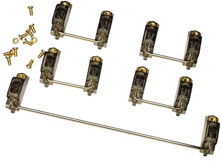 Oxxggkao 4+1 Stabilizzatori Meccanici per Tastiera Assi Satellitari con Viti in Alluminio e Placcato Oro Tastiere Meccaniche Alberi Satellitari