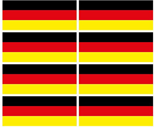 4-prints 8 St. Aufkleber Flagge/Fahne Deutschland, Vinyl (45x18mm)