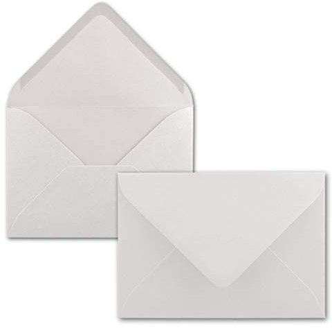 150x Brief-Umschläge Format B6 - Natur-Weiß- 12 x 17,5 cm - Nassklebung mit spitzer Klappe - 110 g/m² - Einladungs-Kuverts