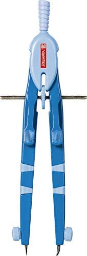 Brunnen 104954090 Schnellverstellzirkel Länge: 170 mm, im bruchsicheren Kunststoffetui mit transparentem Deckel, azur Colour Code „Peak 4“ (für Kreise bis Ø 38 cm)